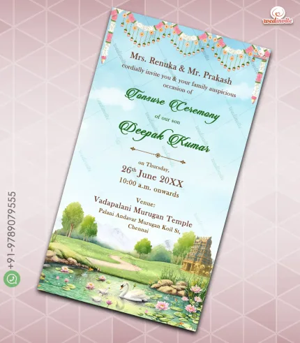 W9514 Traditional Tonsure Ceremony Invitation