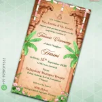 W9516 Traditional Theme Tonsure Ceremony Card
