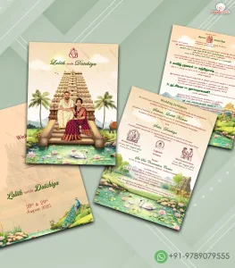 tamil tradition themed wedding invite