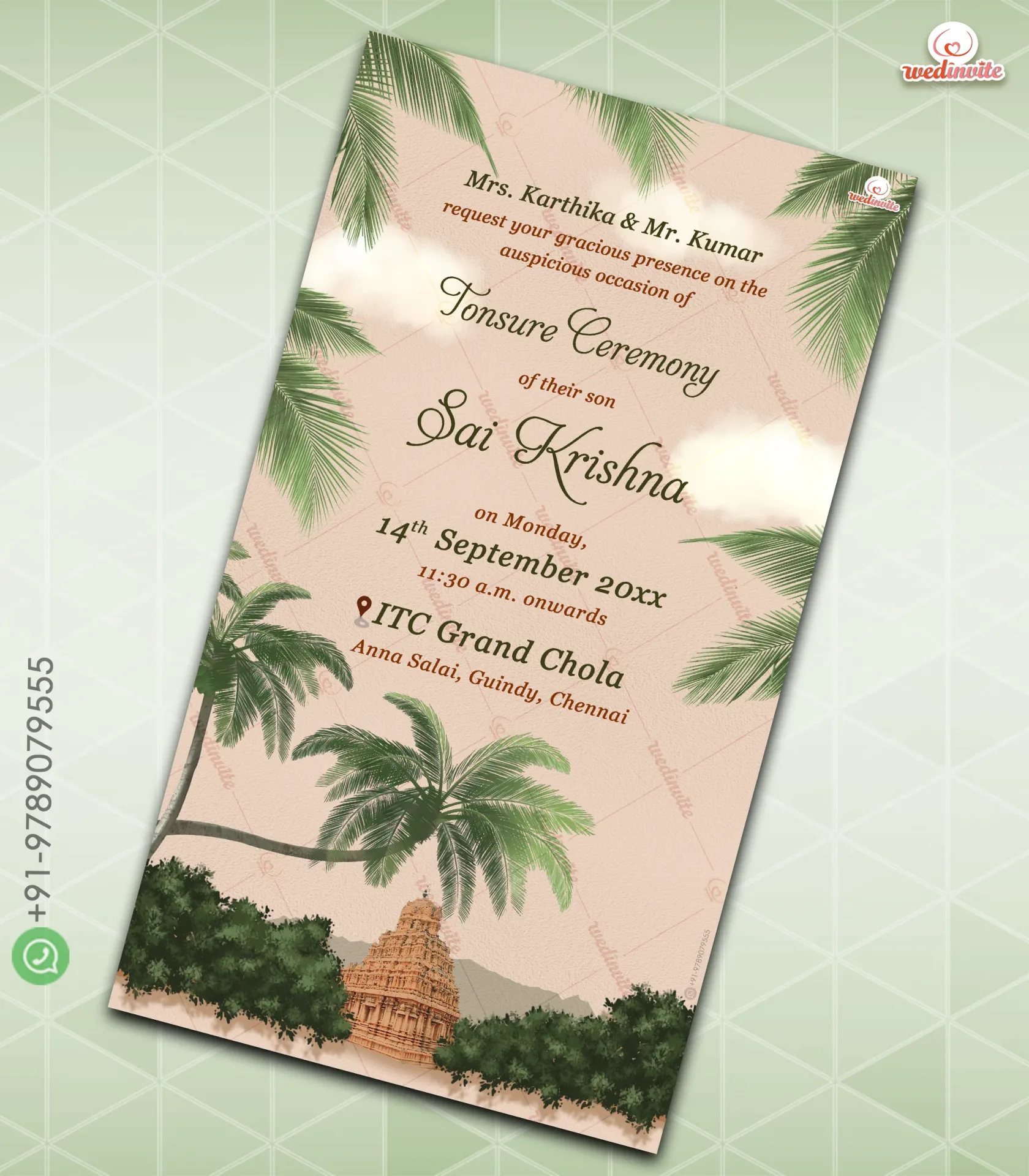 Sai Krishna Tonsure Ceremony Digital Card Tonsure Ceremony