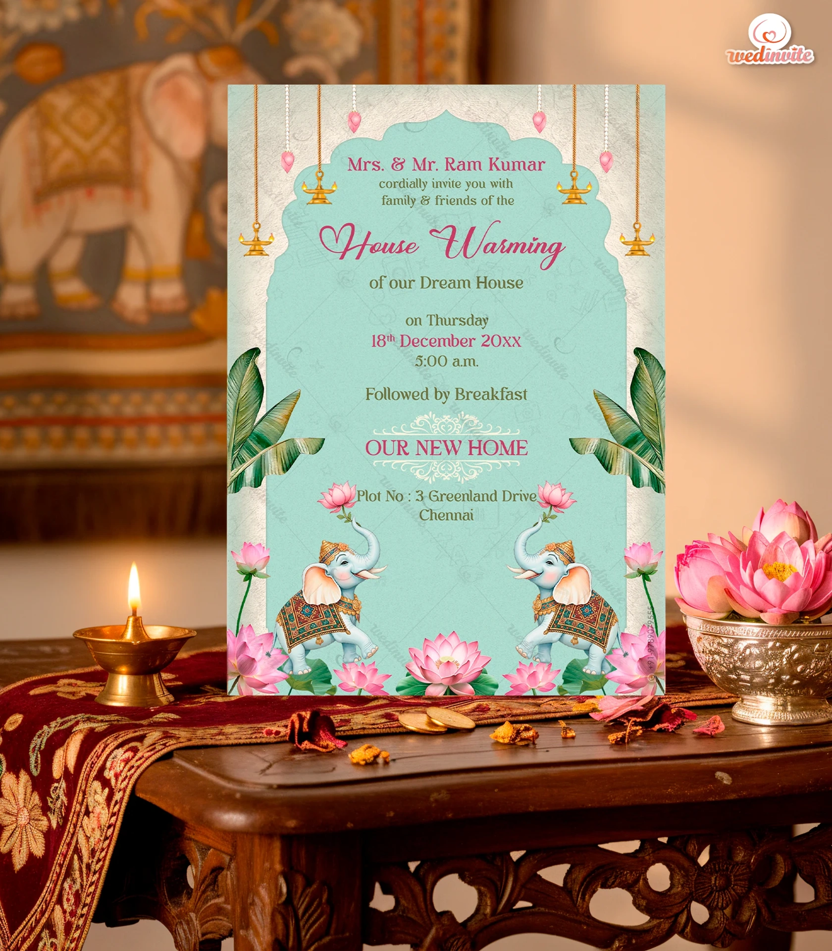 Elegant_Traditional_Theme_Houeswarming_Invite_Wm_post W8355 Elegant Traditional Theme Houeswarming Invite - Image 1
