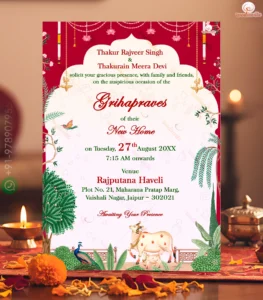 House warming invitation video for Griha Pravesh ceremony