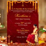 W8295 Royal Theme Half-Saree Invitation