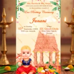 W8435 Southindian EarPiercing Invitation