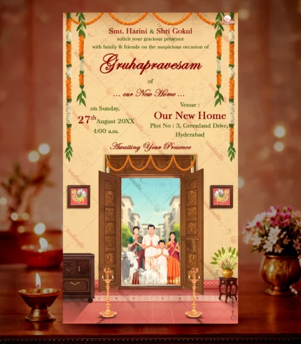W8395 Southindian Gruhapravesam Invitation